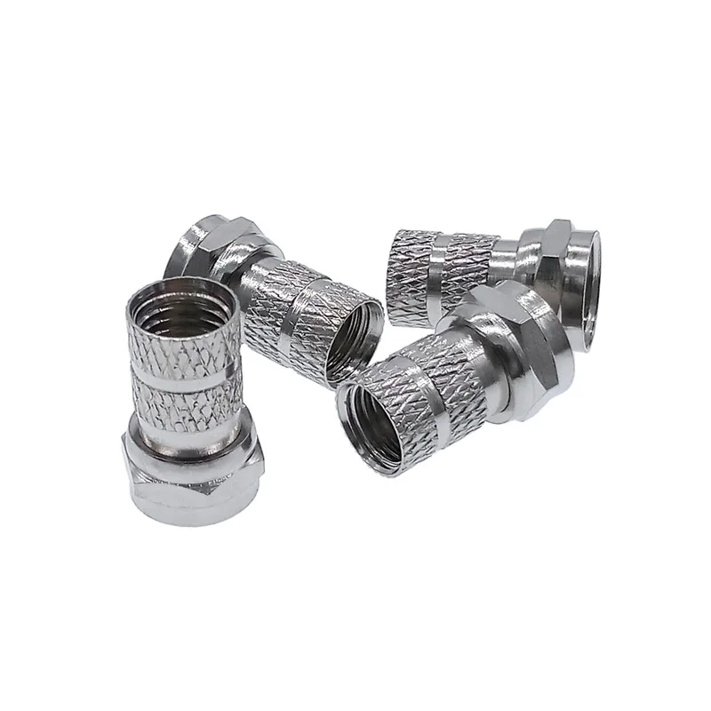 75-5 F Type Coaxial Cable Connector Plugs Brass materials singnal Line connectors F connector 10 Pcs wiring cable connectors wire connectors rf connector adapter