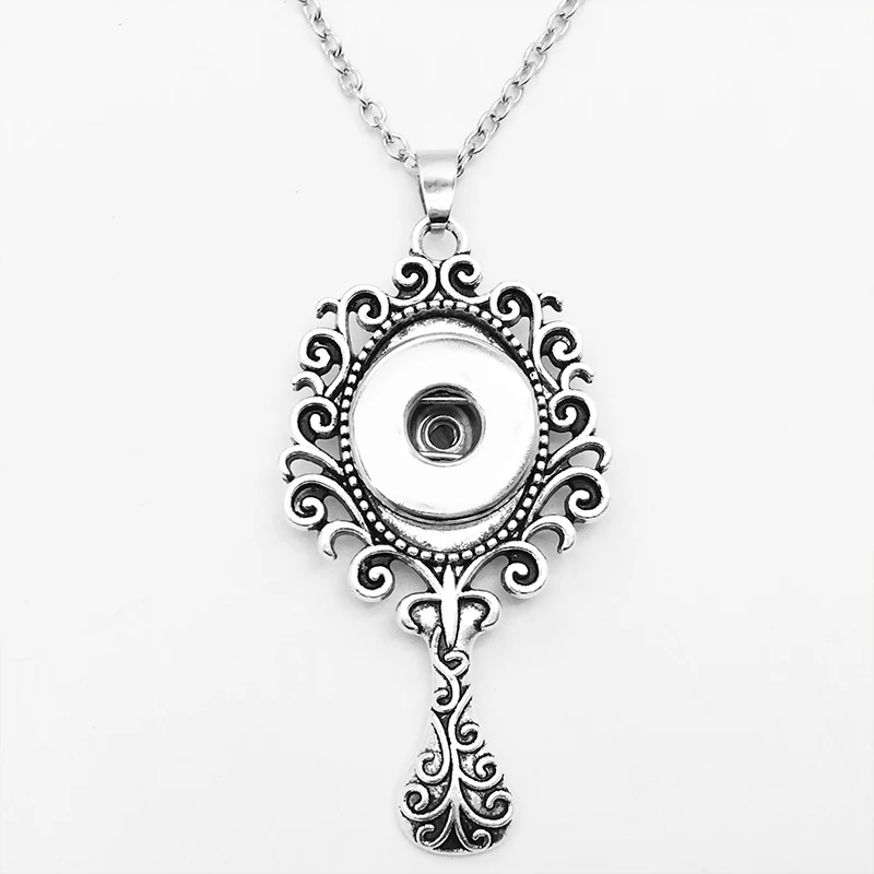 

Retro Mirrow Bohemia snap button necklace NC6589 (fit 18mm 20mm snaps) BOBOSGIRL