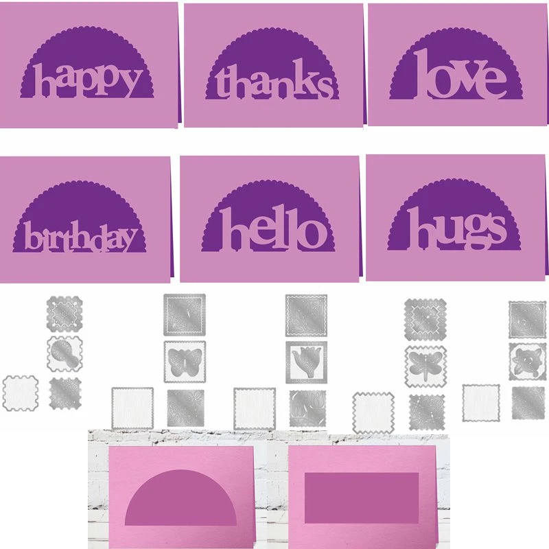 チューリップパッチワークスクエアフレーム共通言葉切削ダイスステンシル Diy 工芸スクラップブッキングカードアルバム作成新しいは 19 Cutting Dies Aliexpress