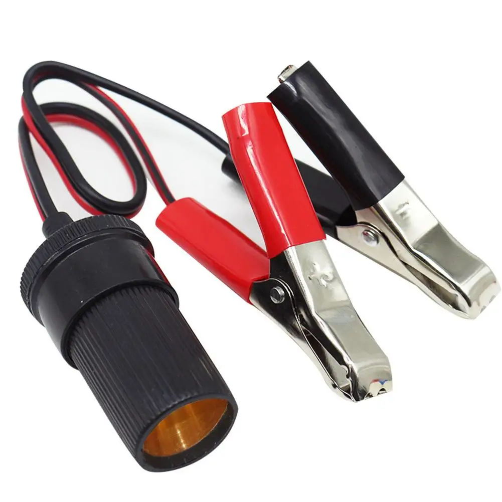 

Car Cigarette Lighter Battery Terminal Clip On Clamp 12V Volt Power Socket Adapter Plug To Car Boat Car USB Charger