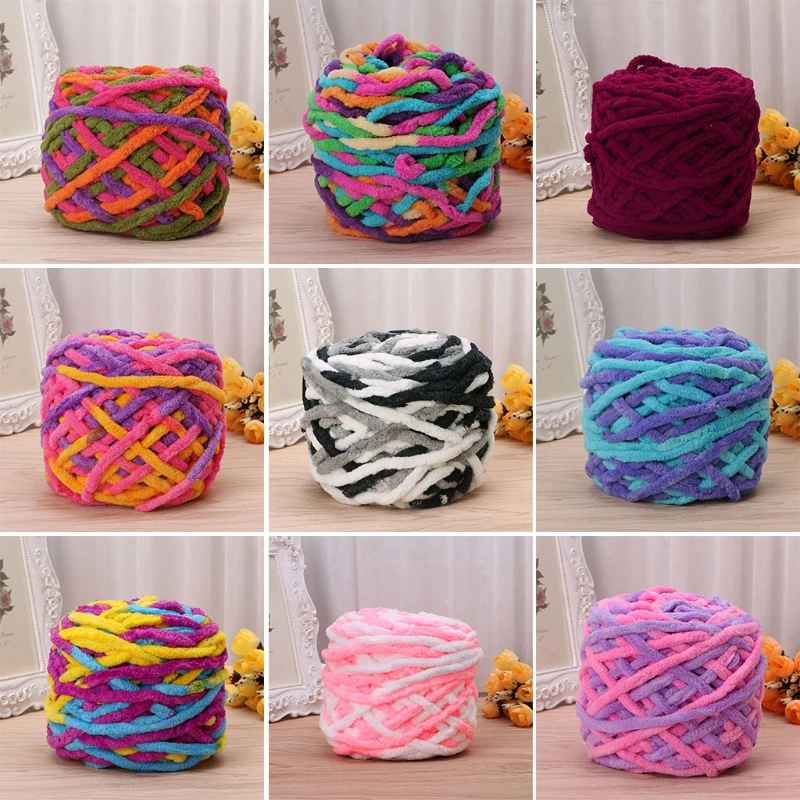 

25 Color Creative DIY Colorful Dye Scarf Hand-knitted Yarn Cotton Hand Knitting Yarn Chunky Woven Bulky Crochet Worested Yarn-W1