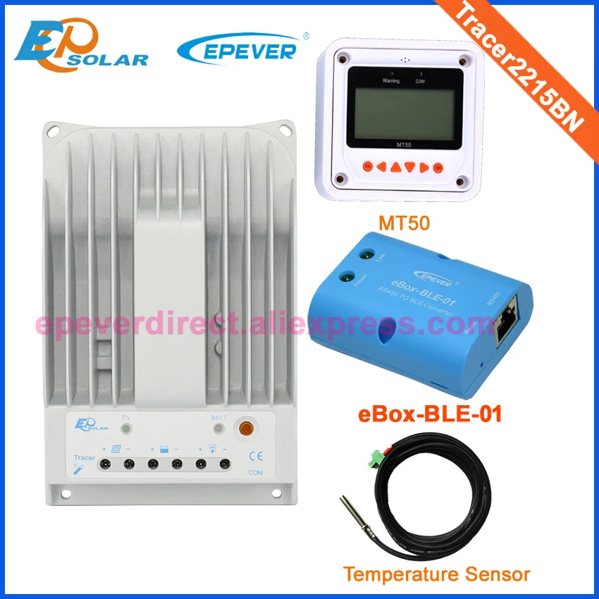 

controller Solar regulator 20A 20amp EPSolar EPEVER MPPT Charging Batter Tracer2215BN with sensor cable bluetooth and Meter MT50