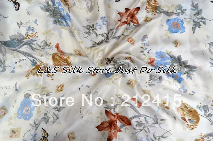 

Silk Flat Sheet 1pc Silk Bedsheet 100% Mulberry Silk Printed Custom order is acceptable Floral Color ls260720