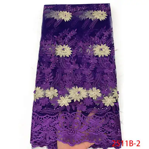 Золотая последняя африканская кружевная ткань Тюль кружевная ткань с бисером высокое качество африканская нигерийская Женская ткань для платья XY25011B-1 - Цвет: picture 2