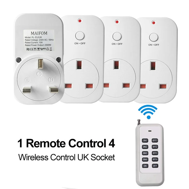 Uk Plug Wireless Socket Remote Control Smart Outlet Uk Plug Wireless Socket Remote Control Smart Outlet Rf433 Light Switch Home 110 230v Ac