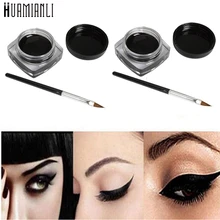 Huamianli из 2 предметов мини Подводка для глаз Гель Крем с Кисточки Красота Макияж Косметика Черный жизни Водонепроницаемый Eye Liner 161018 Прямая