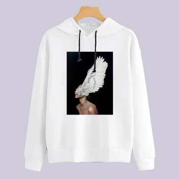 

Designer hoodie for women top brand 2019 Angels and Flowers New pattern Female style hoody ladies couple hoodies long sleeve