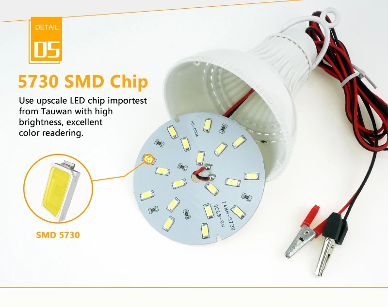 High Power 12V Led Bulb SMD 5730 Portable Led Lamp Outdoor Camp Tent Night Fishing Hanging Light lamparas 3W 5W 7W 9W 12W