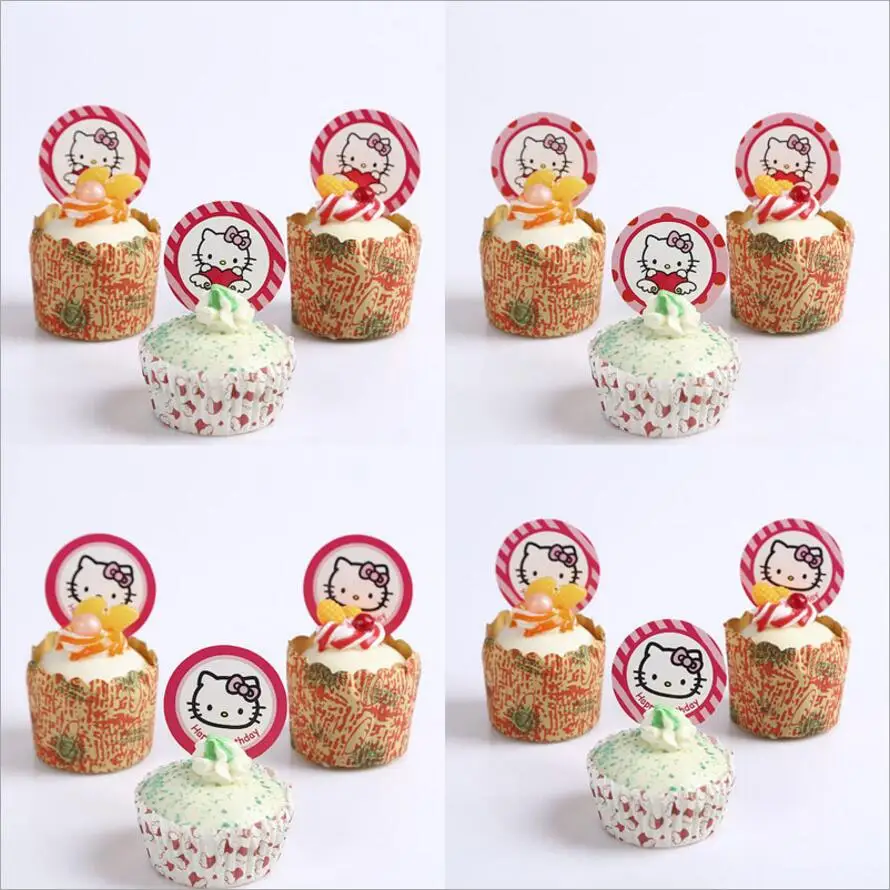50 Pcs Kartun Hello Kitty Cupcake Toppers Kartun Tema Cupcake 50 Pcs Kartun Hello Kitty Cupcake Toppers Kartun Tema Cupcake