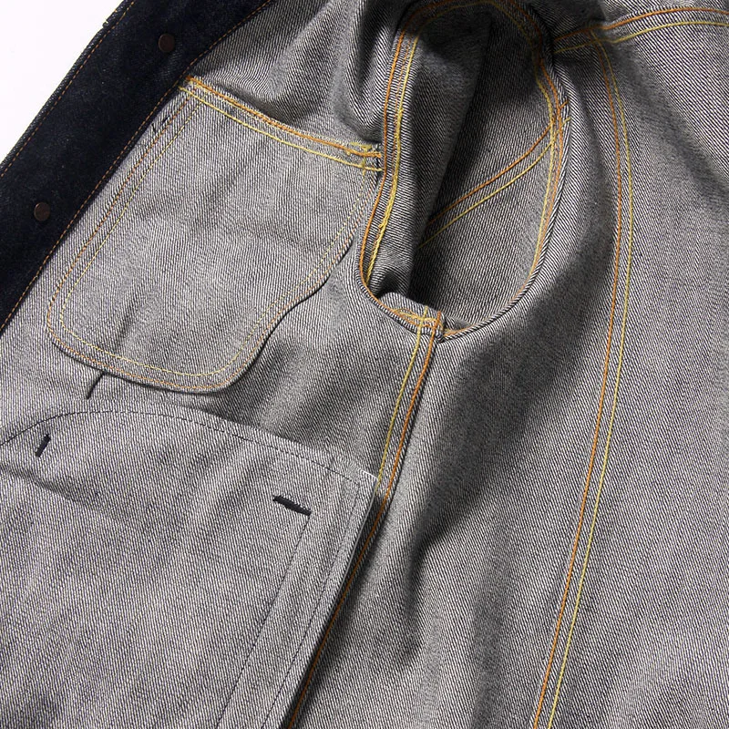 Buy LE-0001 Read Description! Asian size16 oz cotton denim jacket casual stylish raw unwashed denim coat