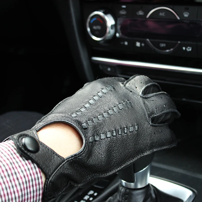 Перчатки из оленьей кожи мужские однослойные тонкие стильные дышащие перчатки для вождения и верховой езды