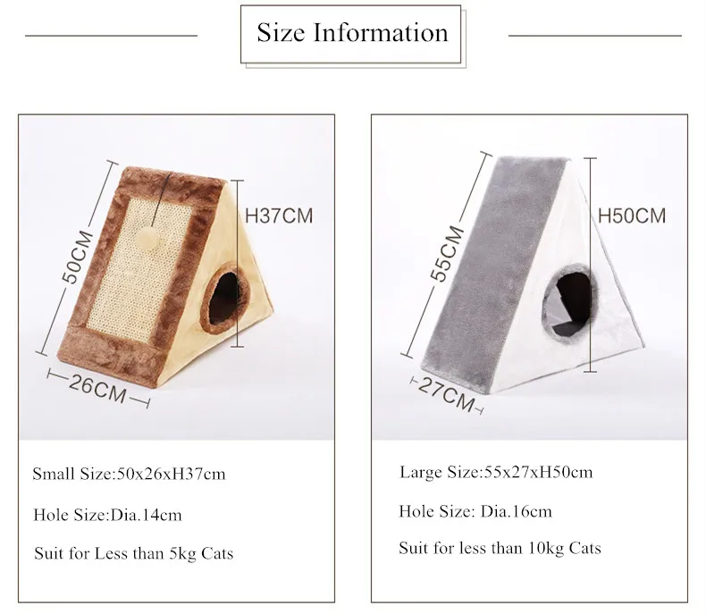 Collapsible Pet Cat House Warm Soft Pet Bed Cute Sandwich Shape Cat Cave Bed Furniture with Scratch Board For Cats House (2)