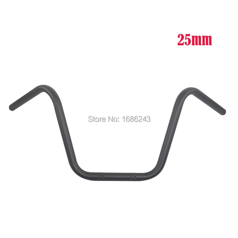 Черная 25 мм " мотоциклетная высококлассная стальная палка для Рули Подходит для Honda Kawasaki Suzuki Harley Chopper Bobber Кафе Racer