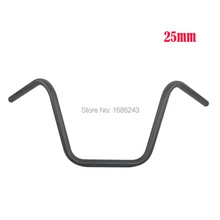 Черная 25 мм " мотоциклетная высококлассная стальная палка для Рули Подходит для Honda Kawasaki Suzuki Harley Chopper Bobber Кафе Racer