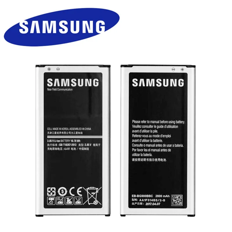 samsung S5 Аккумулятор для Galaxy S5 G900 G900S G900I G900F G900H 2800 мАч EB-BG900BBE с NFC Сменный аккумулятор