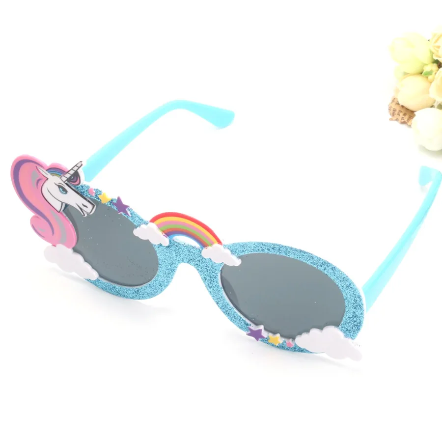 Блестящие синие единороги забавные вечерние очки солнцезащитные очки маска День рождения фотосессия реквизит подарок Свадебные принадлежности украшения
