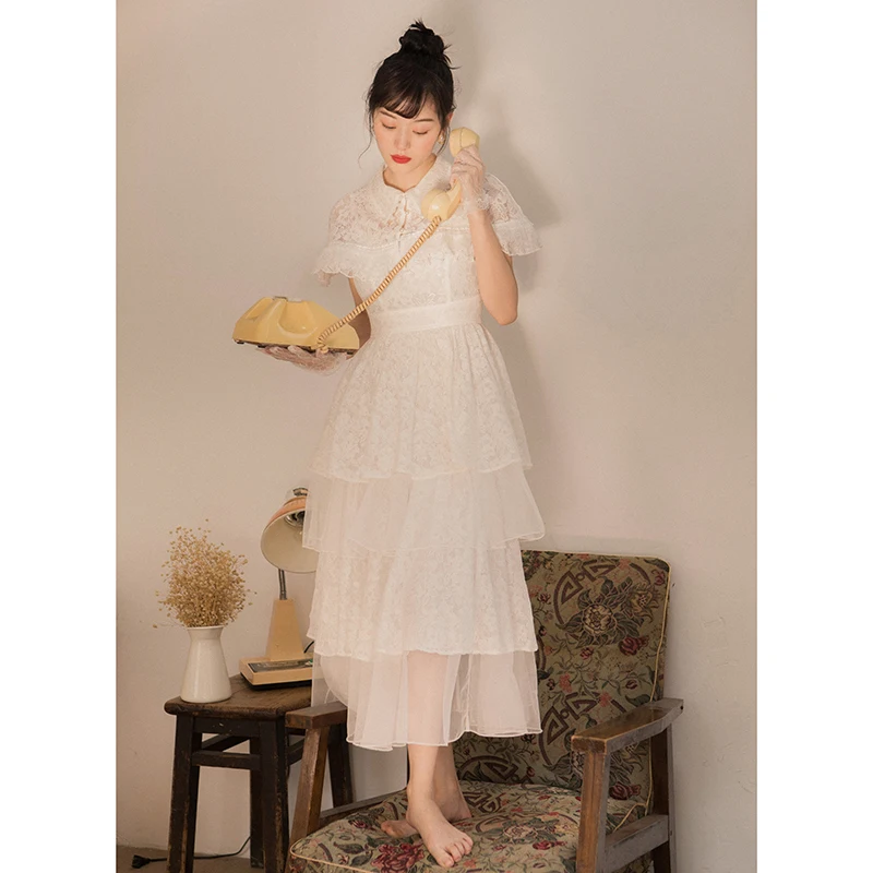 

2019 new fashion women's dresses French vintage dress
