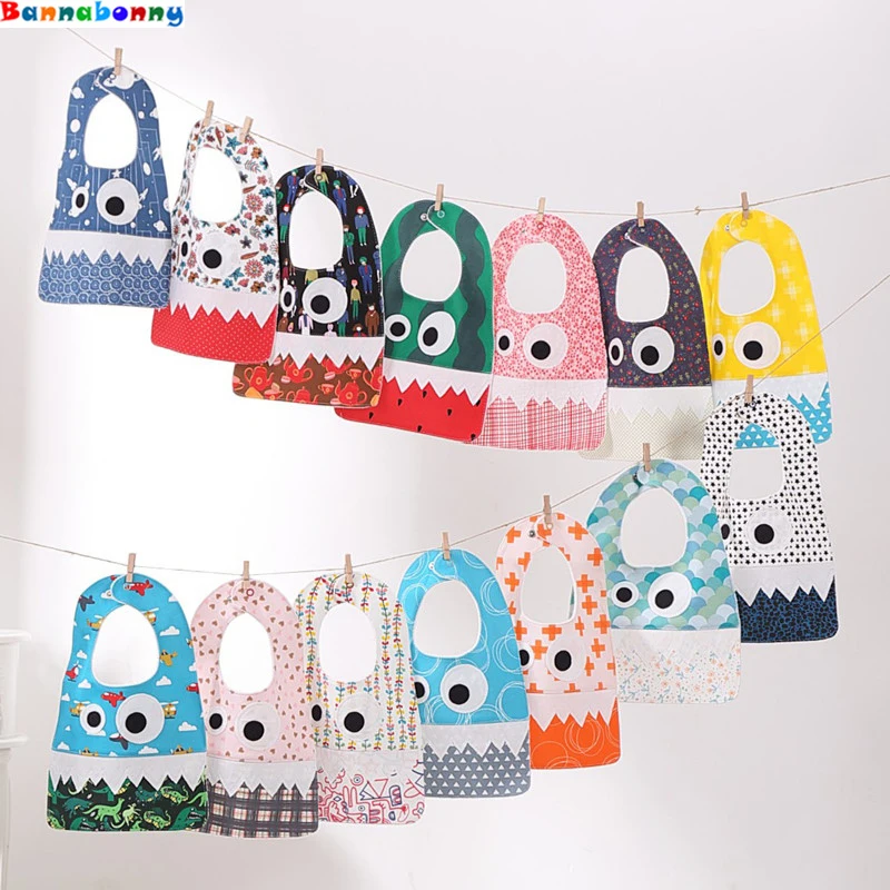 

Big Eye Monster With Cute Teeth Design Baby Bibs Soft Infant Saliva Towel Toddler Absorbent Bandana Dribble Feed Care Burp Cloth