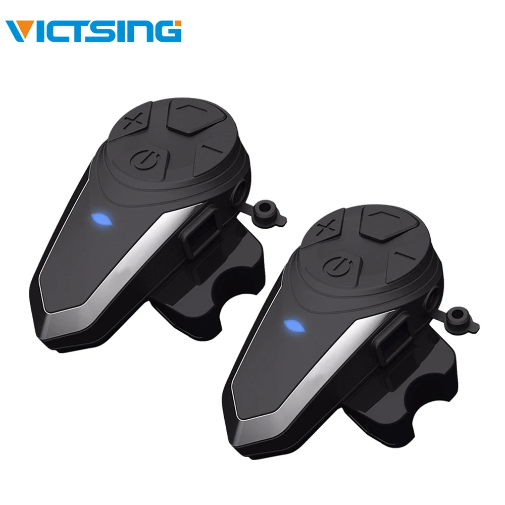 

VicTsing 2Pcs 2.4GHz BT - S3 1000m Motorcycle Helmet Intercom Bluetooth Headset 1000m BT Intercom Helmet Headset A2DP and AVRCP