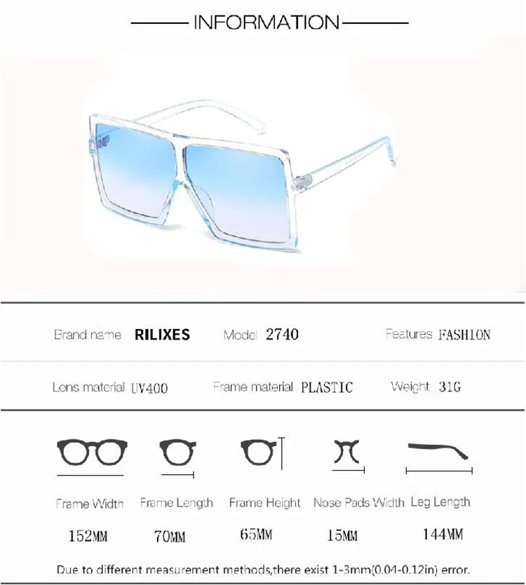 oversized rimless sunglasses square big black one piece lens yellow sun glasses for women men 2018 uv400 (2)