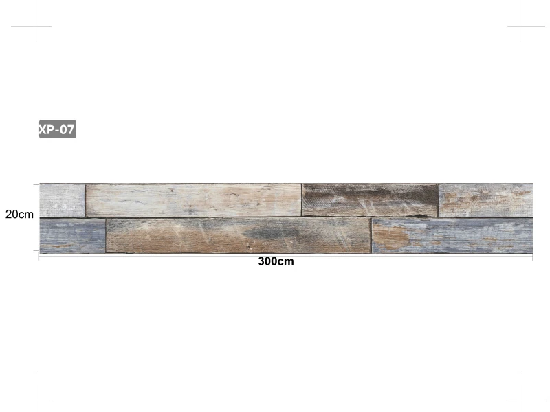 3 метра водонепроницаемый ПВХ деревянный камень напольная плитка с рисунком стикер s стены деревянные границы стикер кухня линия талии самоклеющиеся - Цвет: XP-07