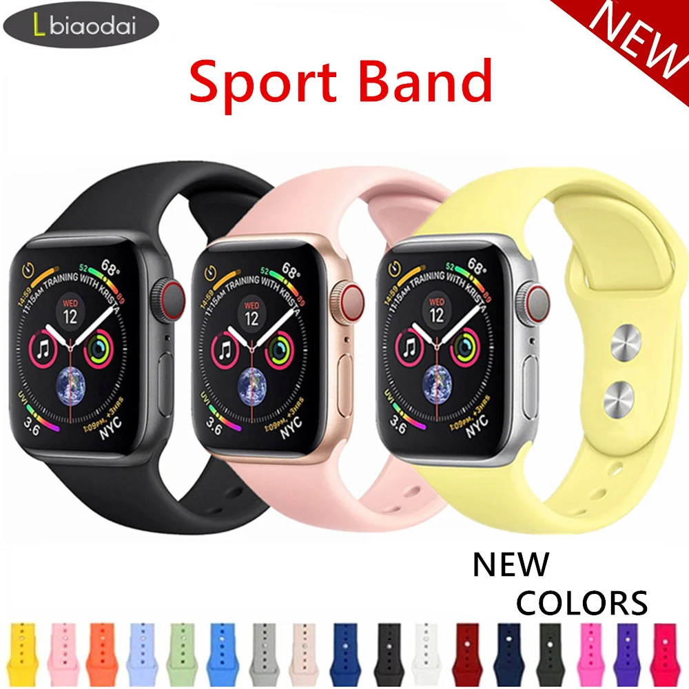 Ремешок для спортивных часов Apple Watch band 42 мм 38 iWatch 3 2 1 мягкие часы с силиконовым