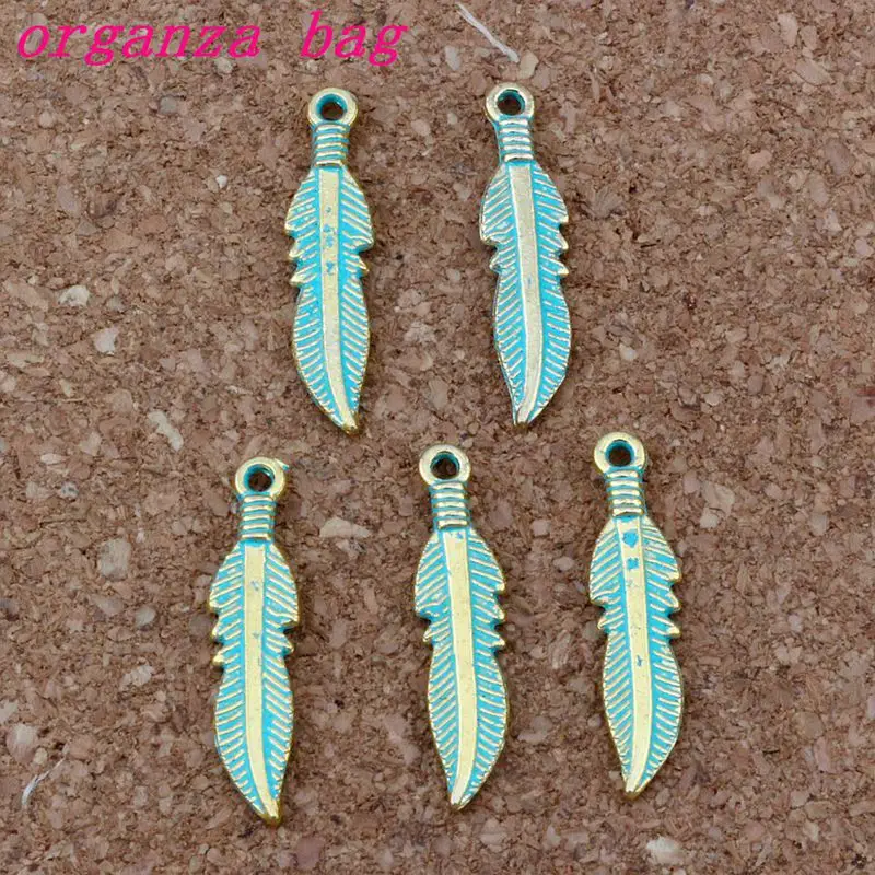 150Pcs Feather Charms Pendants For Jewelry Making, Earrings, Necklace And Bracelet 5.5x24.5mm A-378