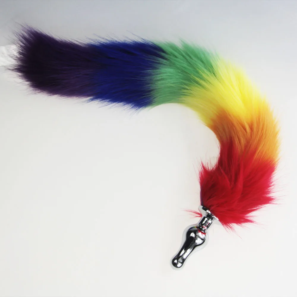 hh080 rainbow fox tail anal plugs (31)