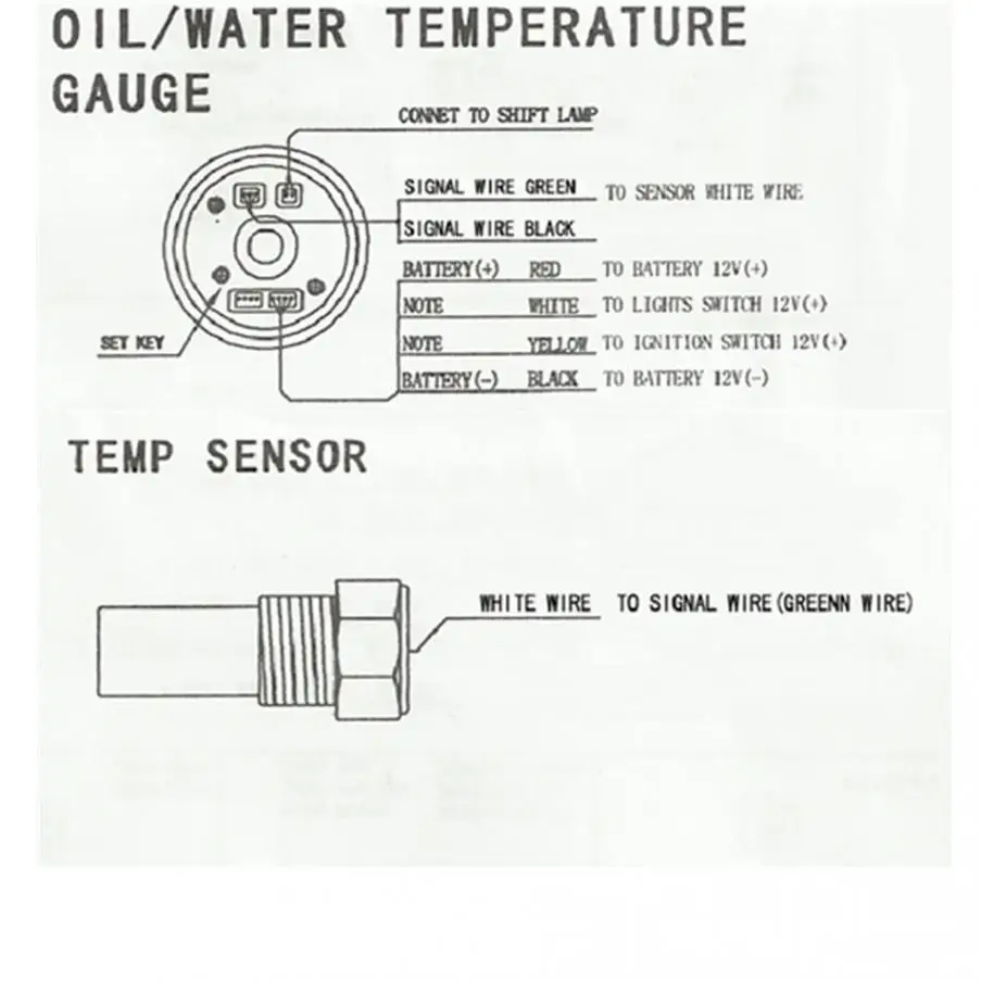 Универсальный 2,5 дюймов 60 мм автомобильный двигатель температура воды датчик температуры метр красный и белый освещение для 20 до 120 градусов Цельсия