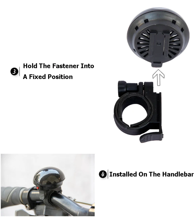 Bicycle Bell Bike Horns Electric Handlebar Mushroom Safety Bicycle Ring Horns Lever Black Battery Bell Cycling Horn LT0087 (3)