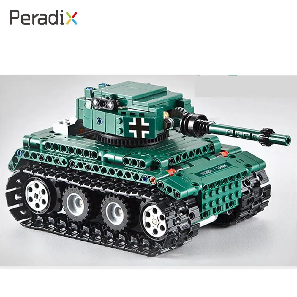 

Boy Blocks RC Tank Assembled Tank Premium DIY Building Blocks Tank Building Blocks Green Plastic Gift 2.4GHz Toys