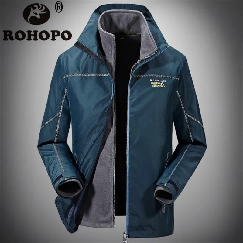 Winter Windbreaker 2019 Waterproof Overcoat Detachable Fleece Liner Out Door Sportswear Jacket Winter Keep Warm Windbreaker Man