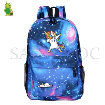

Funny Dabbing Unicorn Daily Backpack Casual Travel Bags Women Men Laptop Backpack School Bags for Teenagers Kids Book Bags