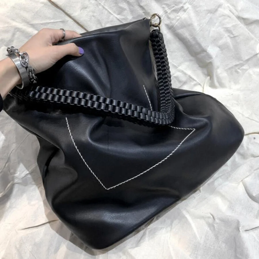 

Casual Pu Woven Strap Women Handbags Designer Large Capacity Female Shoulder Bags Luxury Pu Leather Ladies Hand Bags Big Totes