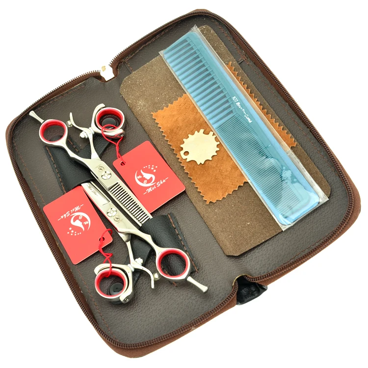 6," Meisha 360 градусов вращения набор ножниц для парикмахерской ножницы для стрижки волос+ филировочные ножницы JP440C ножницы для волос с сумкой, HA0349