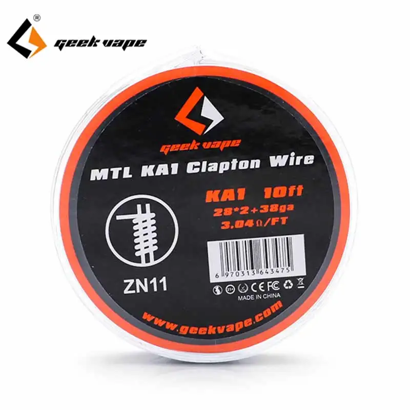 Оригинальный провод Geekvape MTL N80 / KA1/ SS316L нагревательной катушки clapton для вейпа