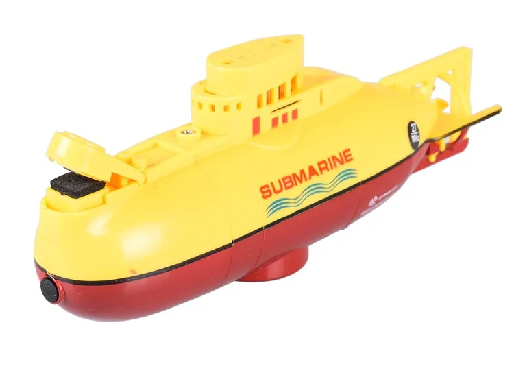 Yellow Mini RC Racing Submarine Boat Toys with 3CH 40MHz RC Transmitter Gift 