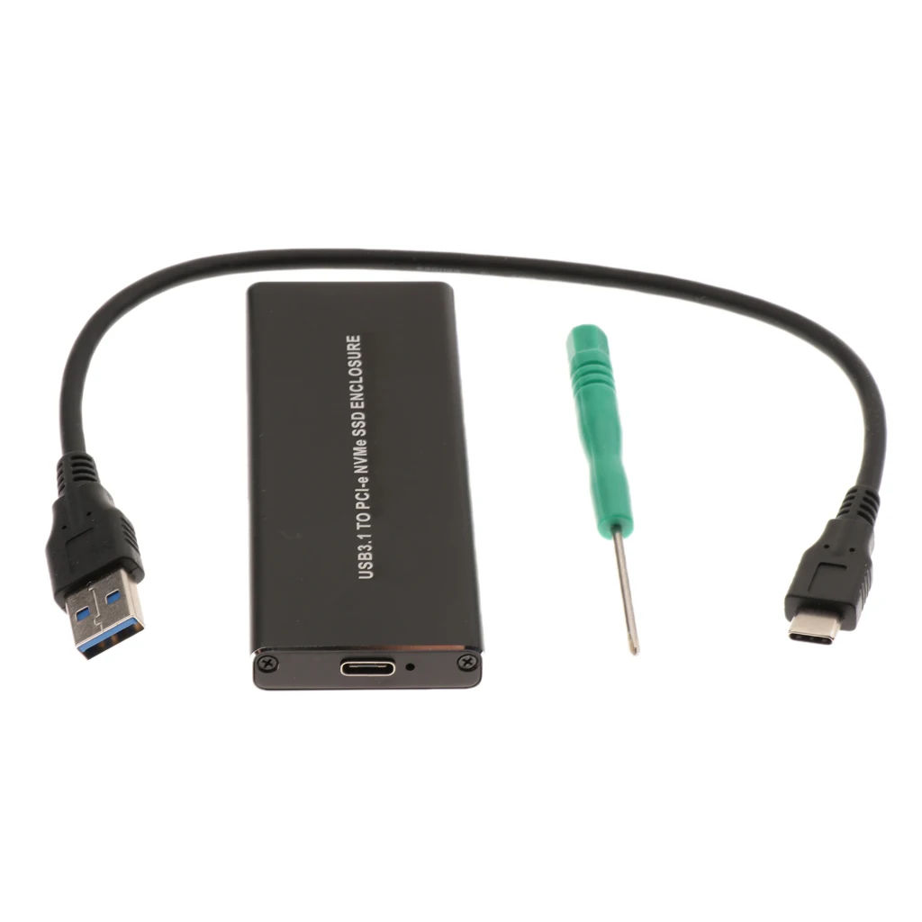 NVME SSD Enclosure,10Gbps USB3.1 Gen2 to NVMe Enclosure,M2 SSD Key M to USB C Adapter Case,PCIe SSD Enclosure for Windows Mac OS