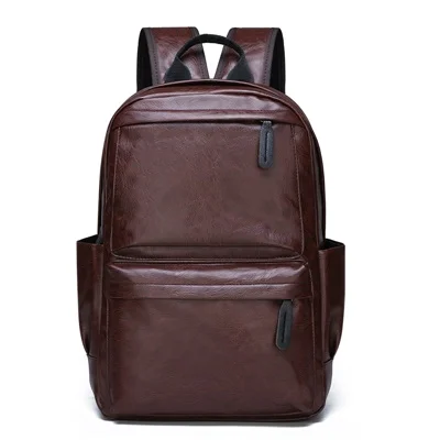 Мужские кожаные рюкзаки для подростков, мужские сумки для книг, Модный водонепроницаемый рюкзак для ноутбука, рюкзак Mochila, мужской школьный рюкзак - Цвет: Коричневый