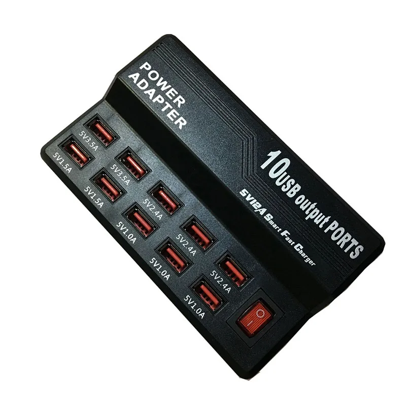 Зарядное устройство с несколькими портами 10 USB 12 А мощность 60 Вт быстрая зарядная