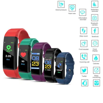 새로운 스마트 팔찌 Smartwatch 심장 박동 혈압 모니터 피트니스 보수계 팔찌 안드로이드 xiaomi 화웨이 IOS 전화