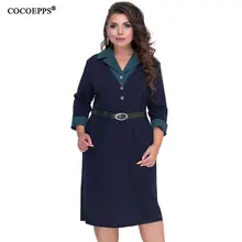 2018 Outono Inverno Tamanho Grande Mulheres Vestido Patchwork V Pescoço Plus Size Vestido Tamanho Grande Elegante Senhora Do Escritório Do Partido Vestidos 5XL 6XL