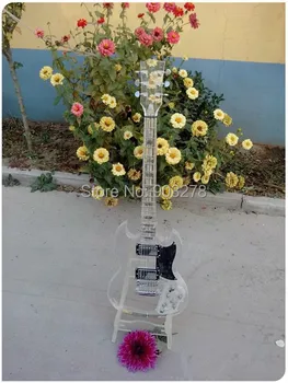 

Chinese handmade acrylic body neck S G electric guitar free shipping