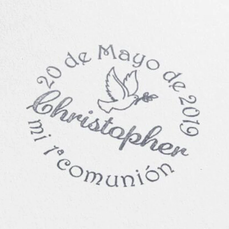Sello personalizado para mi primera comunión, sello autoentintado de  eucarista cristiano español para Iglesia|Sellos| - AliExpress