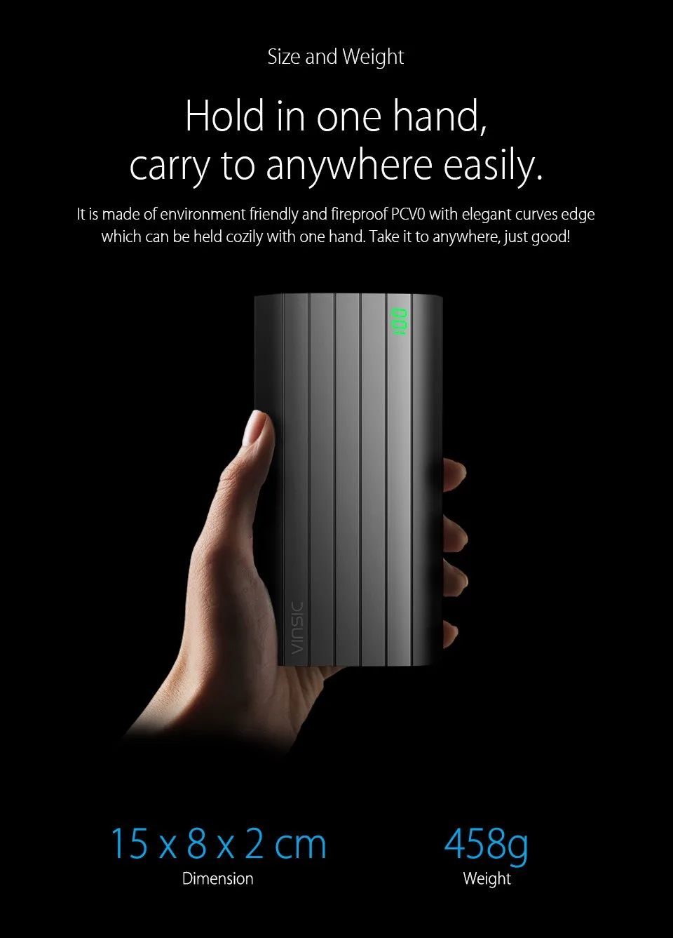 Vinsic черный 20000 мАч банк питания смарт идентификация двойное внешнее зарядное usb-устройство для аккумулятора для iPhone X 8 8 Plus samsung Xiaomi htc
