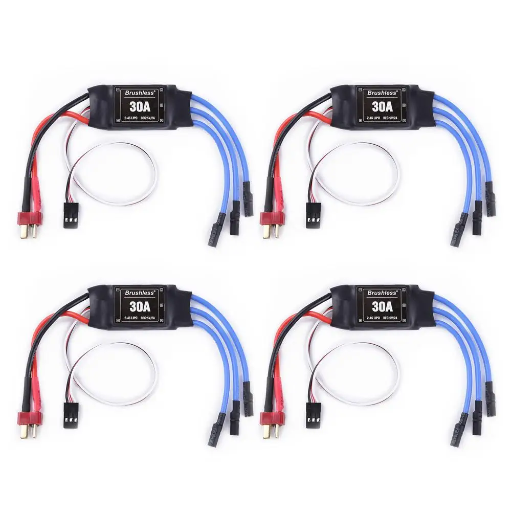 4 шт. 30A SimonK ESC 5V 2A BEC с 3 5 мм разъем типа &quotбанан&quot Поддержка 2212 920kv мотор для RC X500 S500