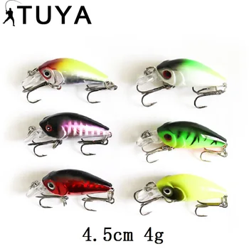 

6pcs/set Crankbait Fishing Lure Wobblers Minnow Artificial Bait floating twitching Crank bait mini hard lures 4.5cm 4g Pike bass