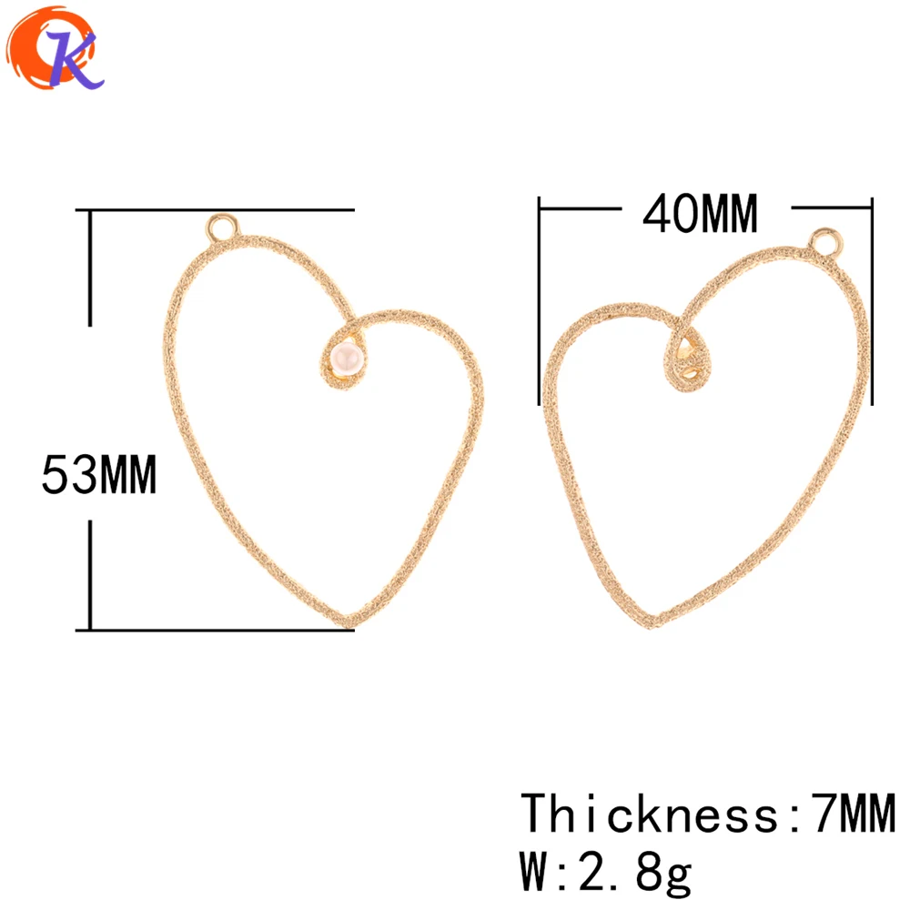 Cordial Дизайн 50 шт. 40*53 мм ювелирные аксессуары/серьги инструменты для наращивания волос/в форме сердца/DIY серьги изготовление/ручной
