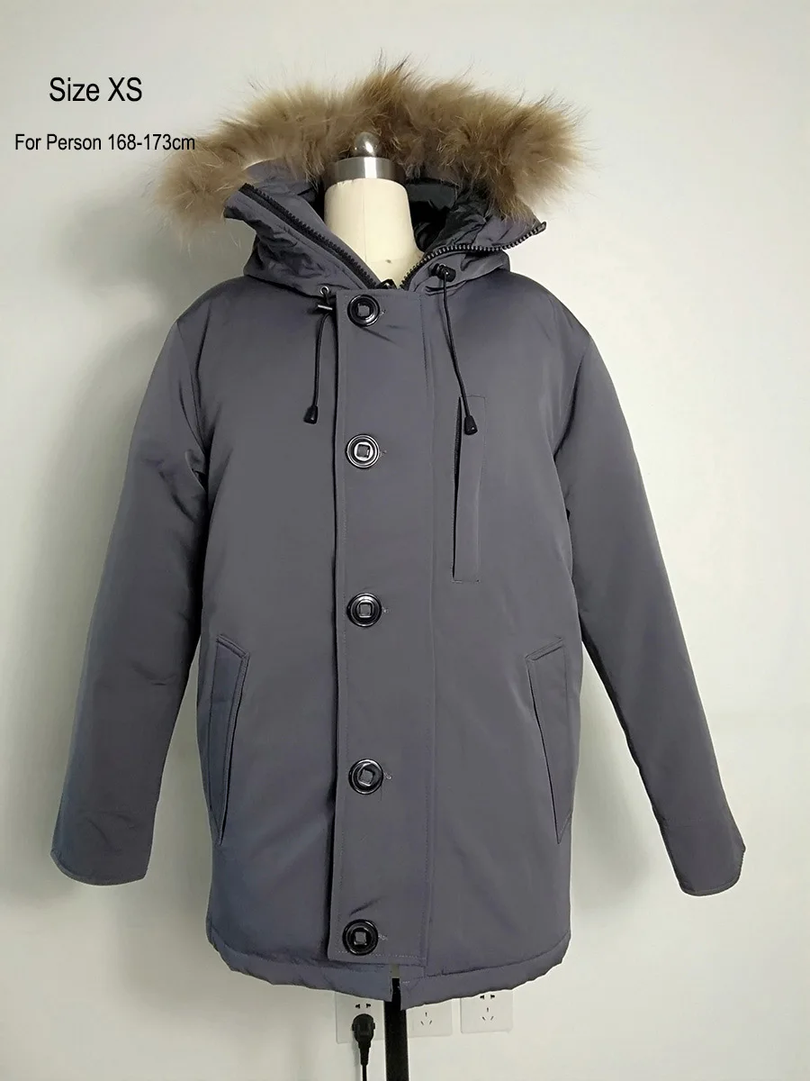 Канада стиль бренд мужские женские водонепроницаемые зимние теплые настоящие пуховые пальто CHATEAU expedition Arctic PARKA - Цвет: 2Gray Size XS