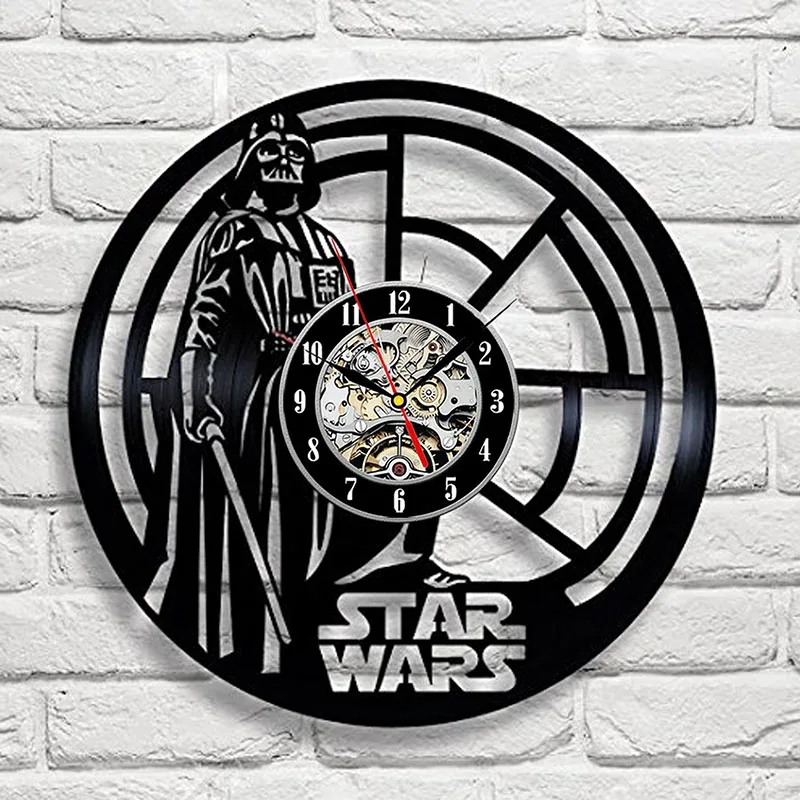Star Wars Art Vinyl Wall Clock Gift Room Modern Home Record Vintage Decoration Star Wars Art Vinyl Wall Clock Gift Room Modern Home Record Vintage Decoration